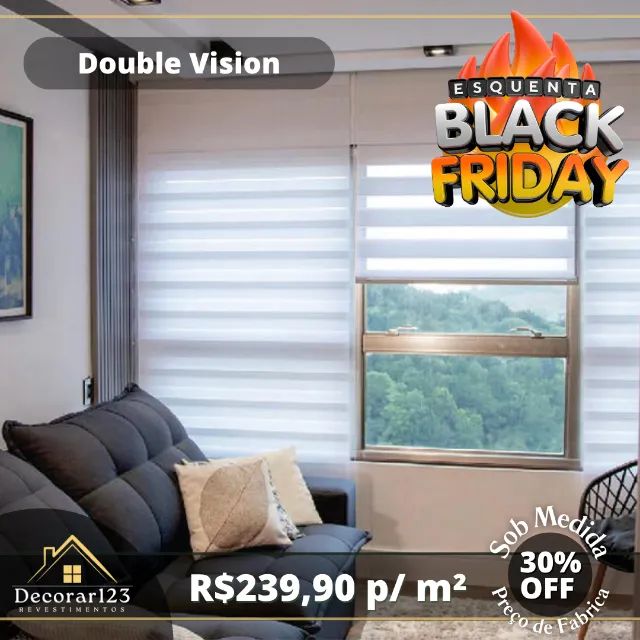 Persiana Double Vision BLACK  FRIDAY - Sob medida
