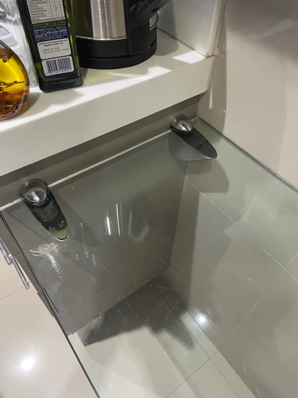 Mesa de vidro transparente em L - Foto 3