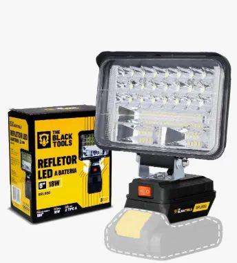 Lanterna Refletor Lampada Luz Led 18w A Bateria 21v Portátil Recarregável 127/220v Bivolt 