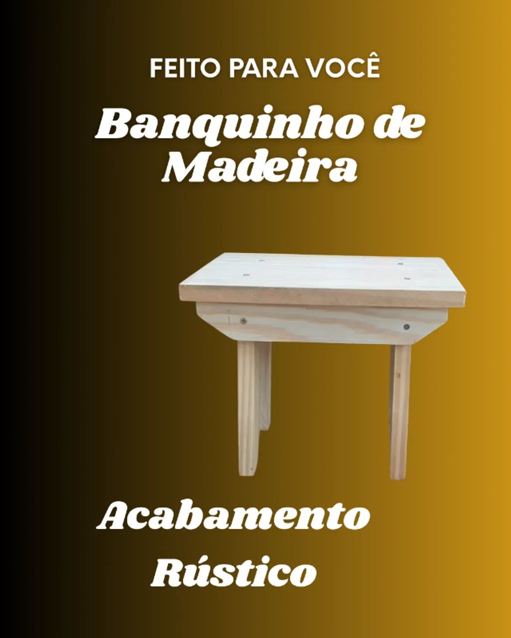 Banquinho de Madeira  Mini  Pallets  Assento