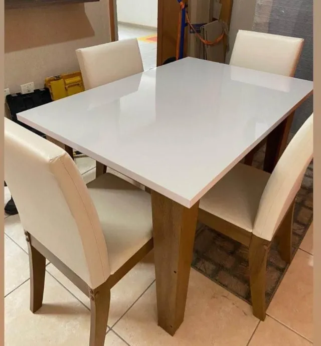 Mesa de Jantar 1,20m 4 Cadeiras (Novo) Entrega Grátis!