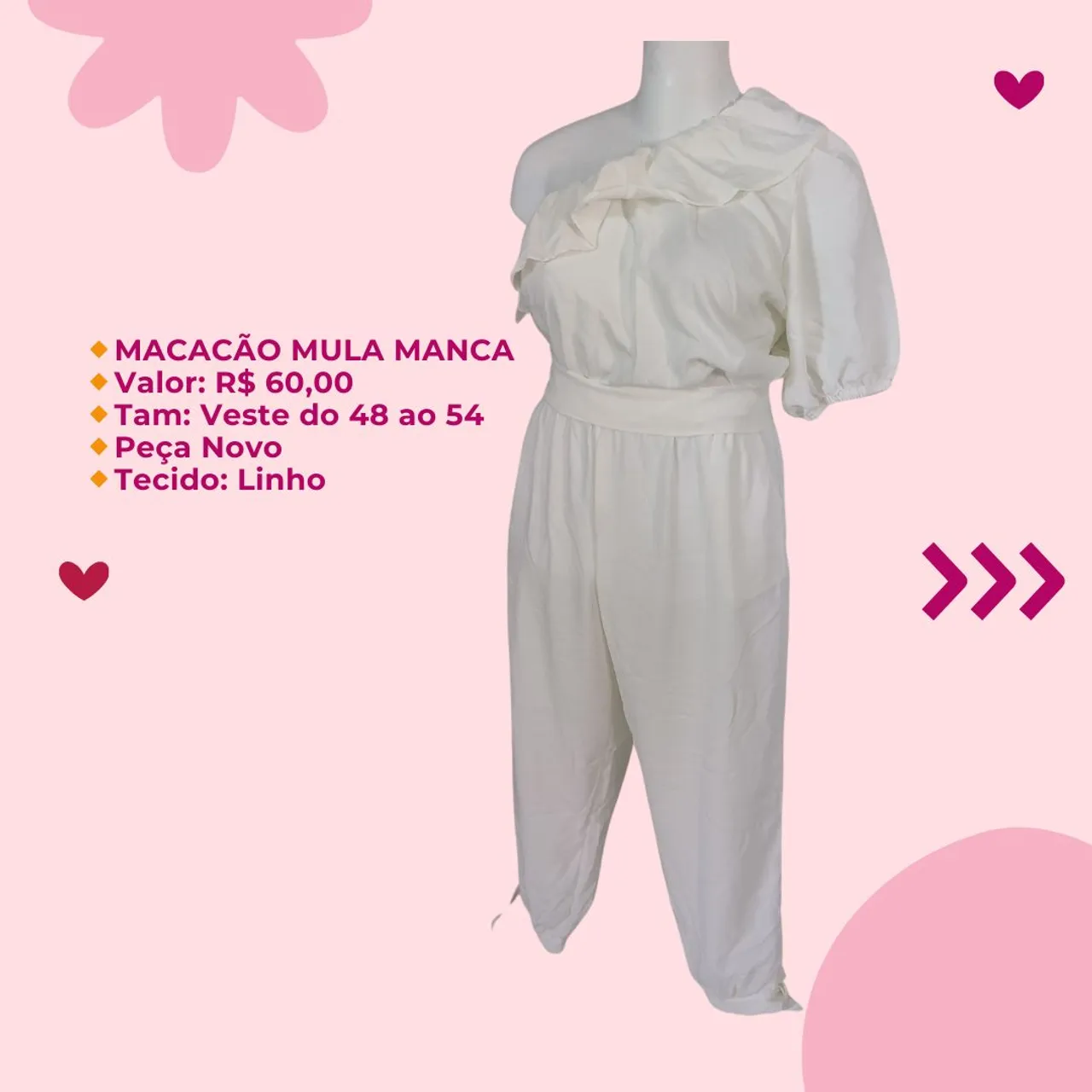 Macacão MULA MANCA - Branco - Novo