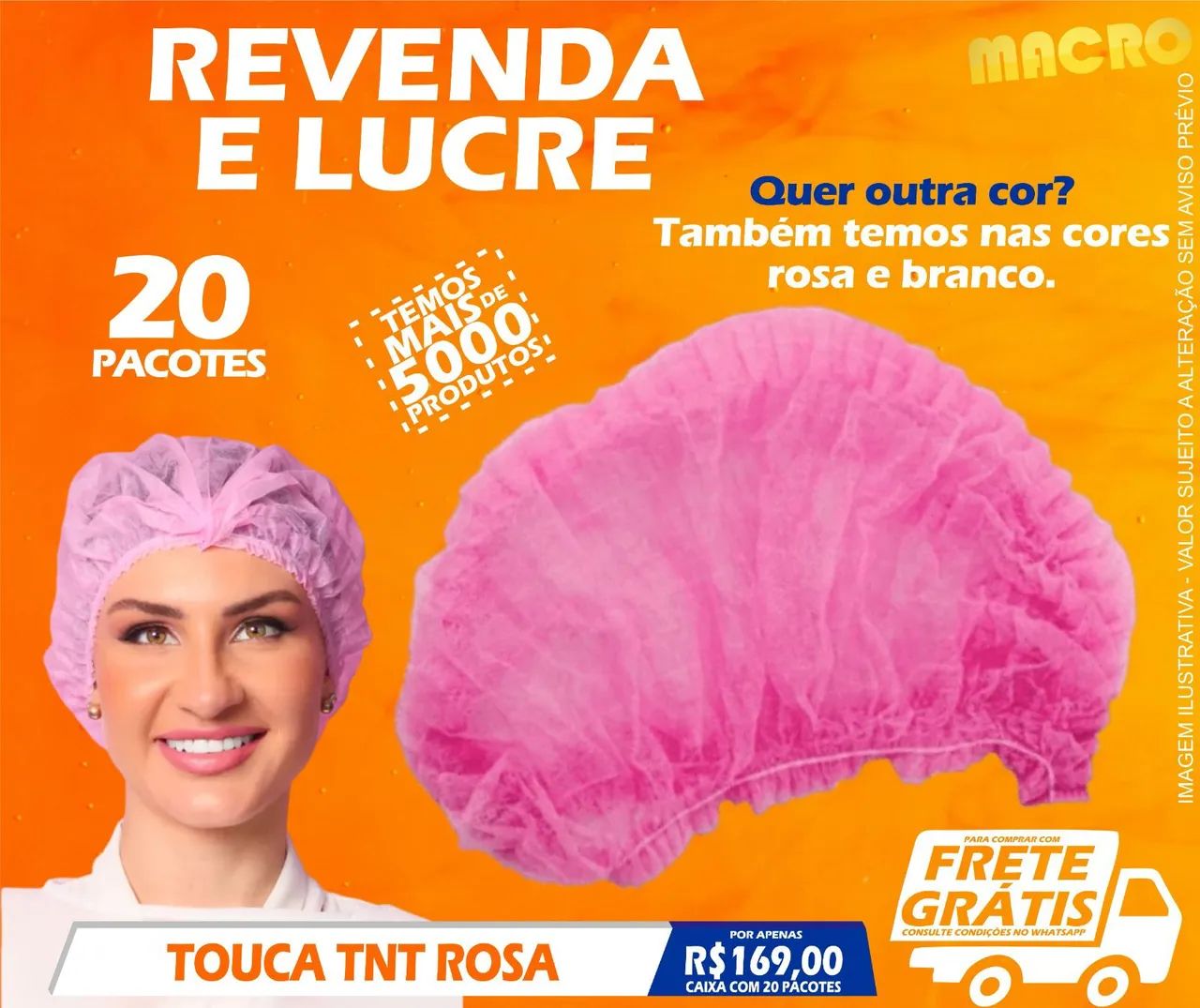 20 Pacotes de Touca TNT Descartável Rosa
