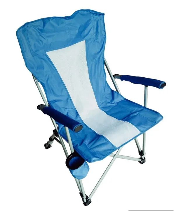 Cadeira para Camping Importada, EXTRA GRANDE com apoio acolchoado para braços e cabeça. Es - Foto 4