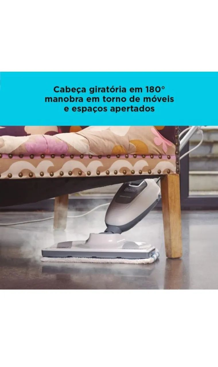 Black Decker Vaporizador SteamMop 7 em 1, Vaporizador de Limpeza Vertical - Foto 3