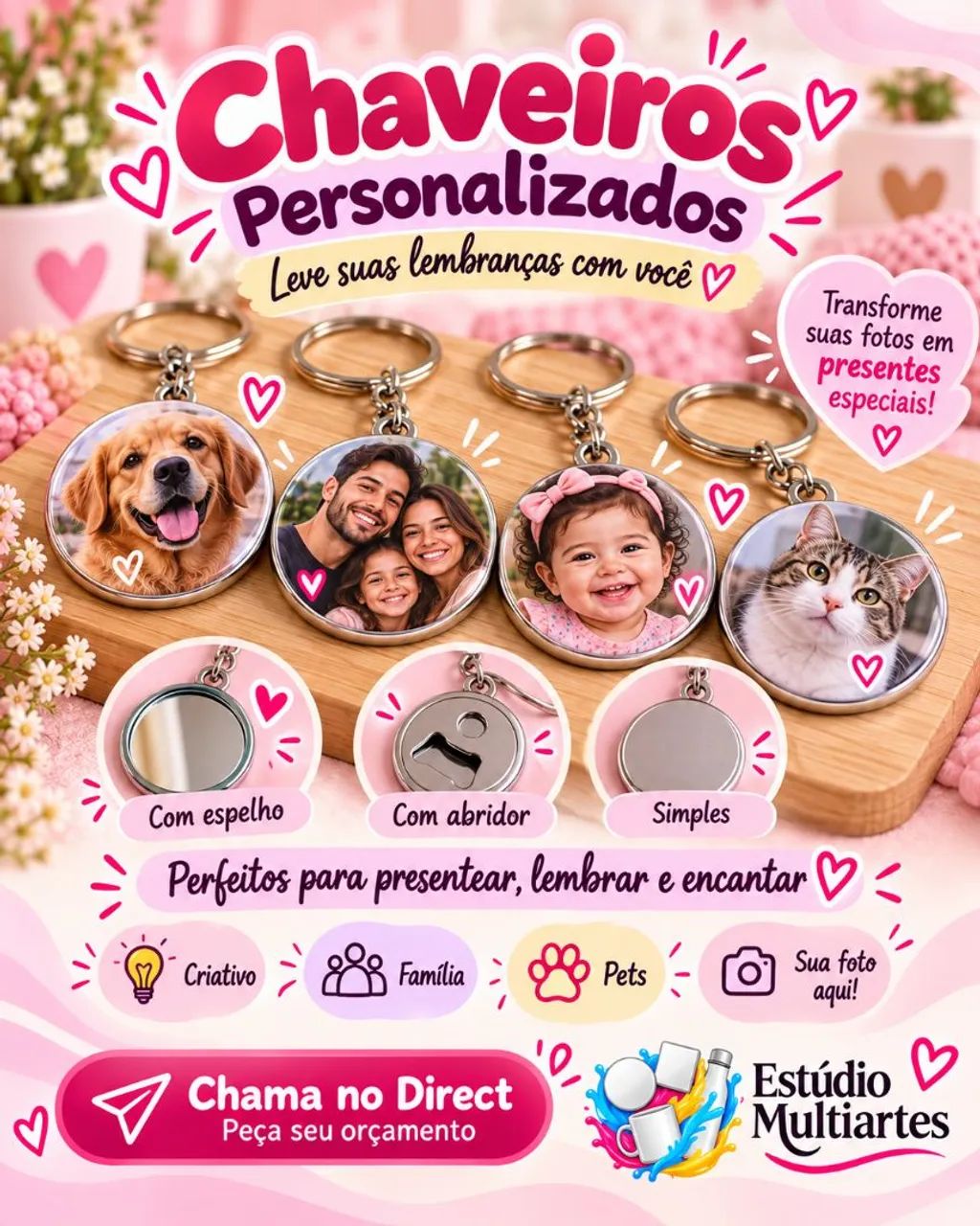 Caneca, chaveiro, copo personalizado - Foto 3