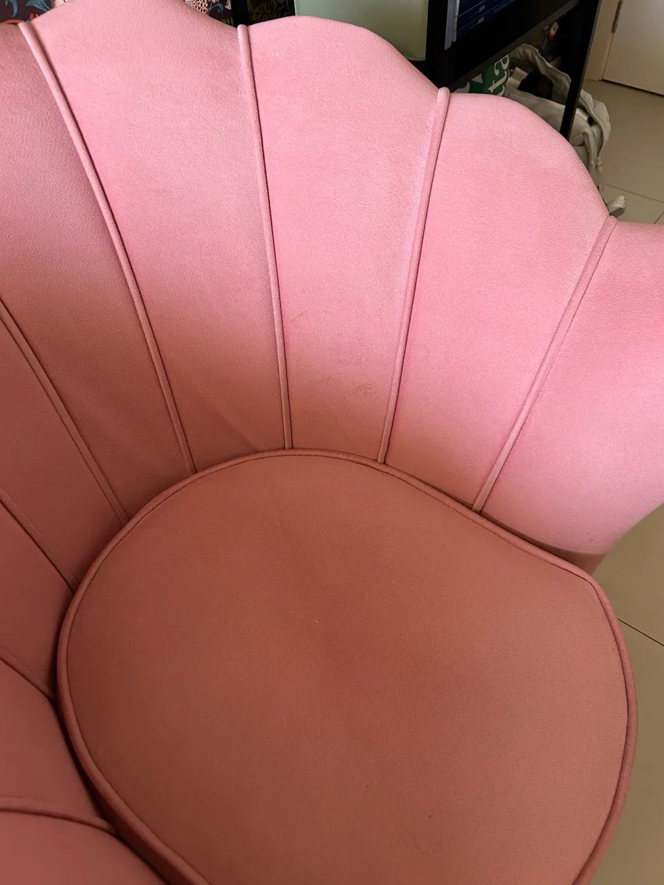 Poltrona Concha Veludo Rosa - Foto 3