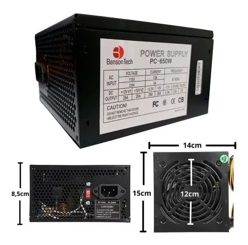 Fonte atx real basontech 650w pc-650w  - Foto 3