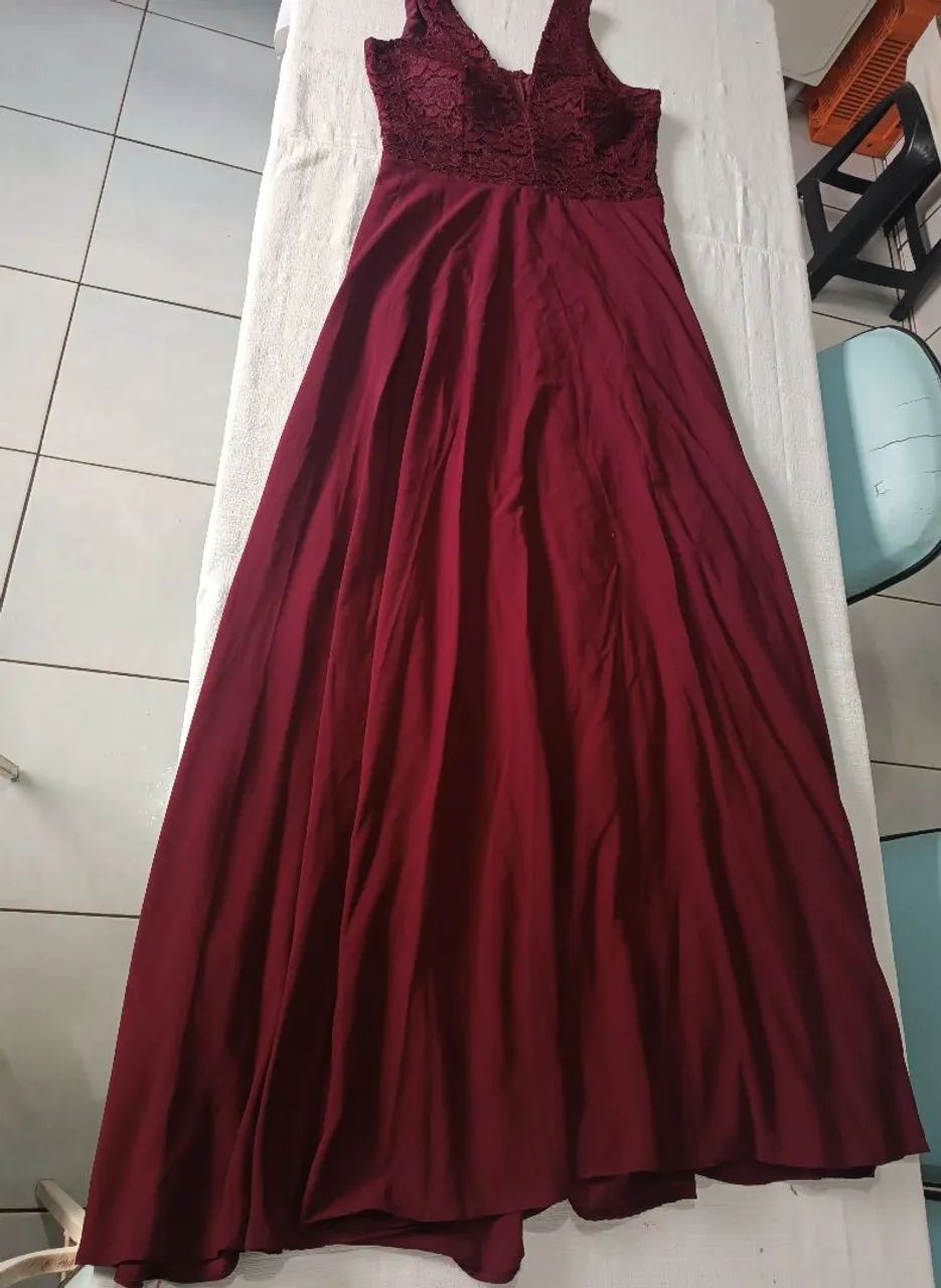 Vestido Longo Marsala 