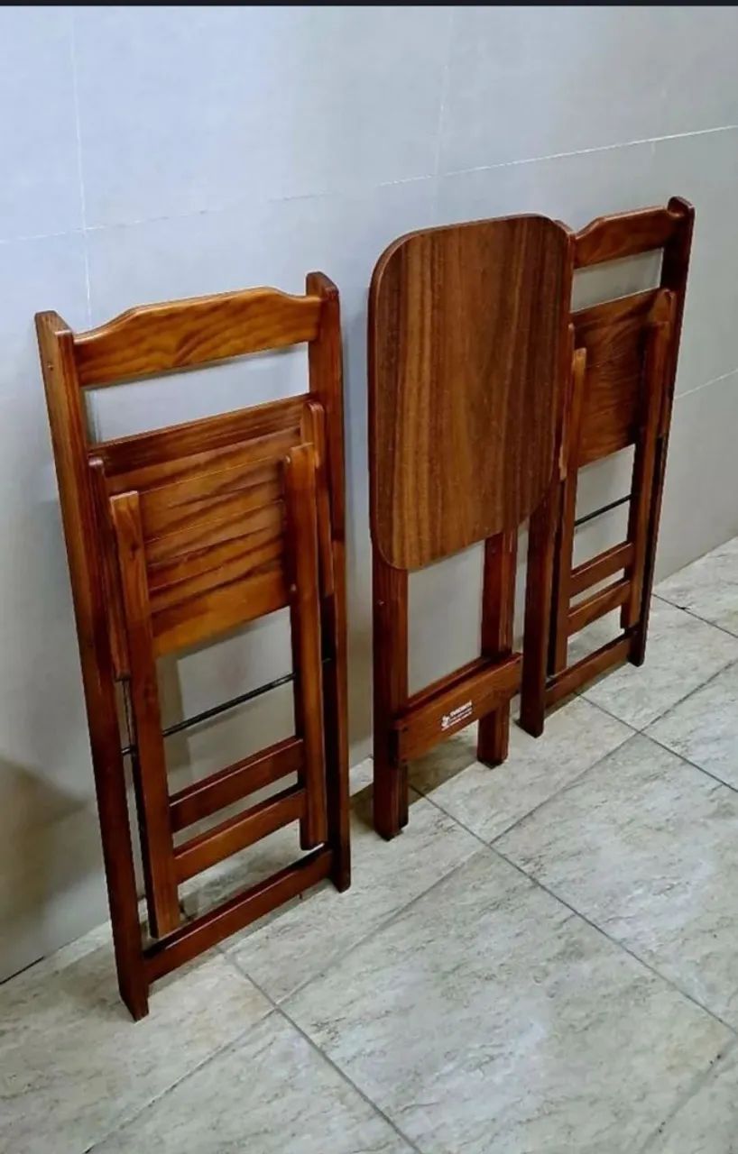 Mesa C/2 Cadeiras Madeira Maciça  - Foto 2