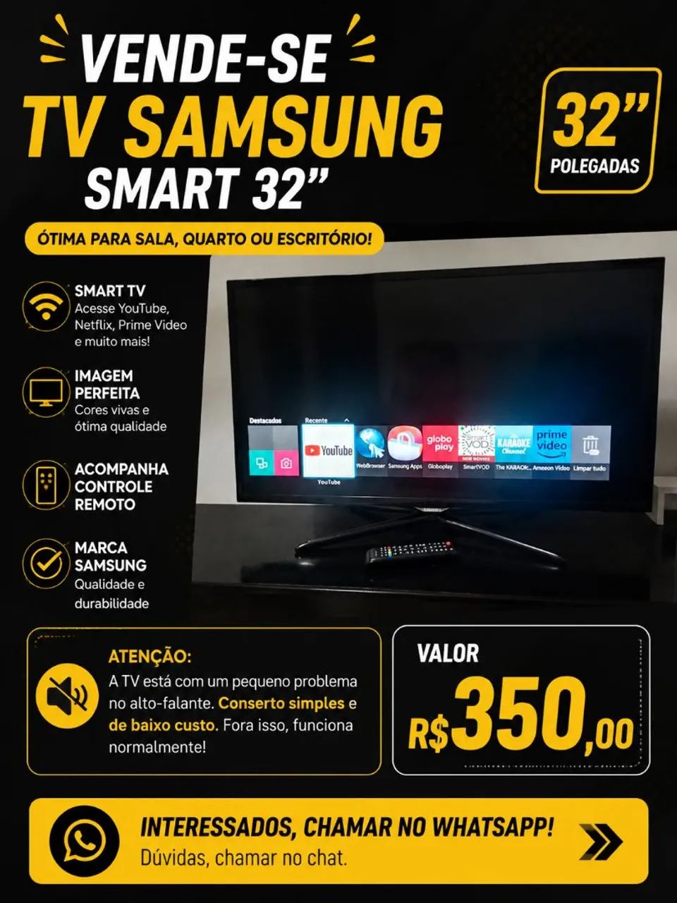 Tv Samsung samart 32 polegadas 