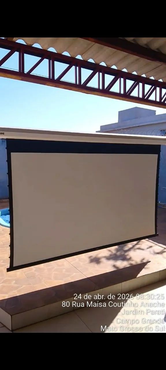 Telas projeção  elétrica com moldura 100 polegadas  - Foto 2