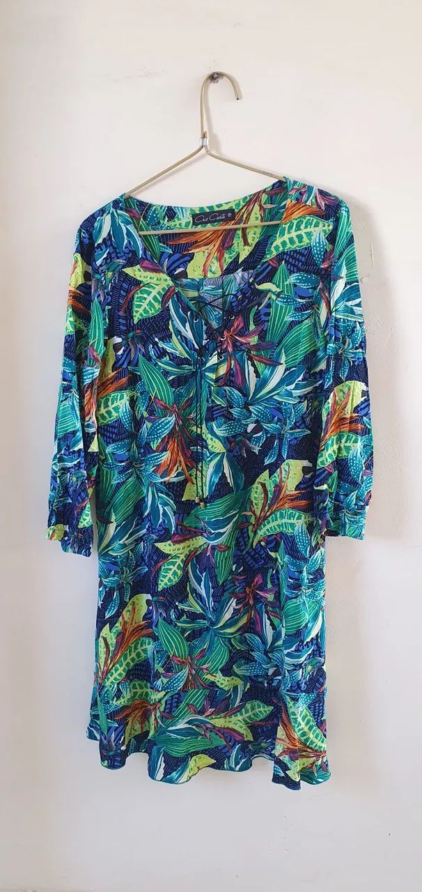 Vestido estampado tamanho P - Foto 4