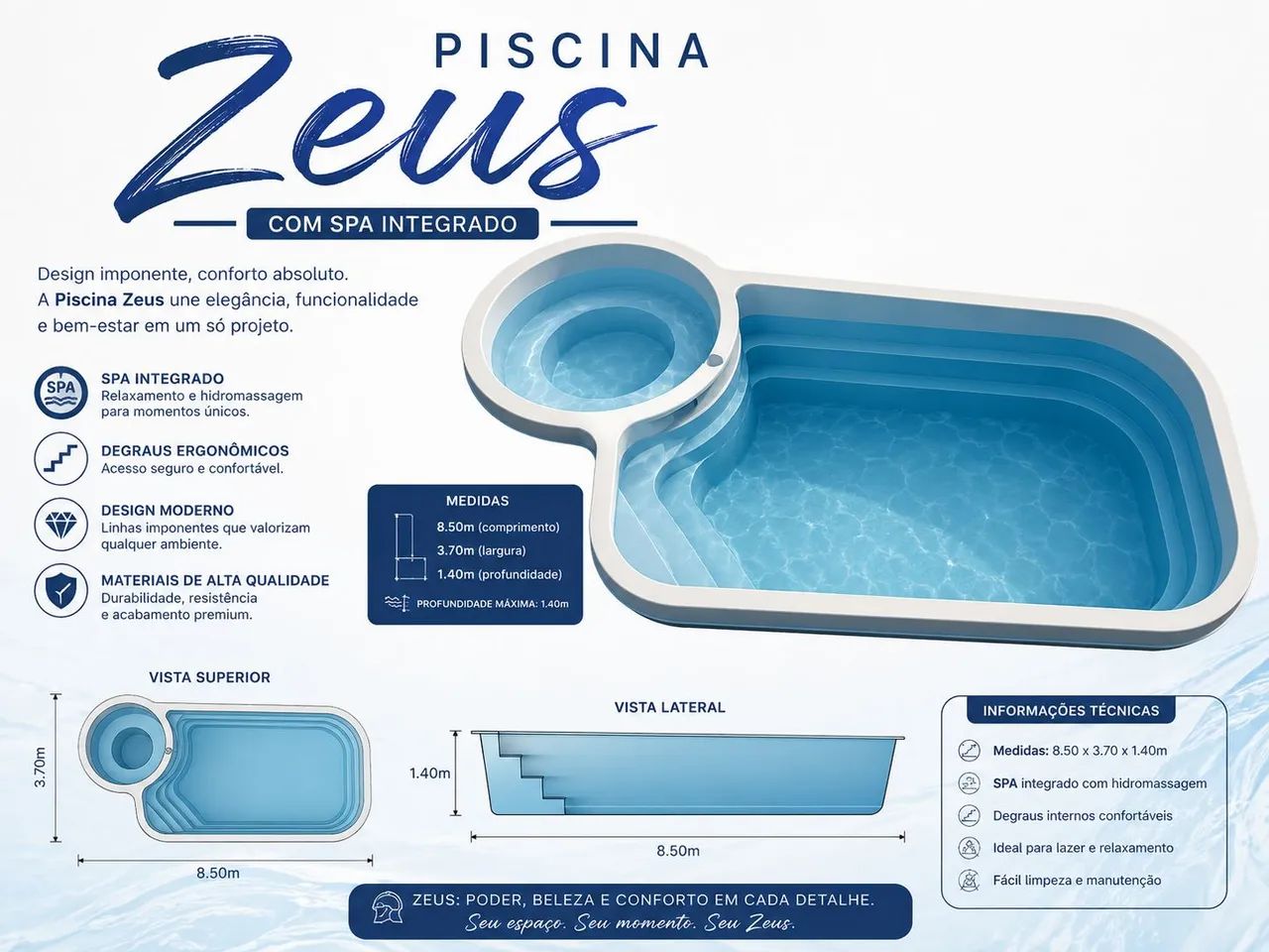 Piscina de 8 metros no kit básico ?