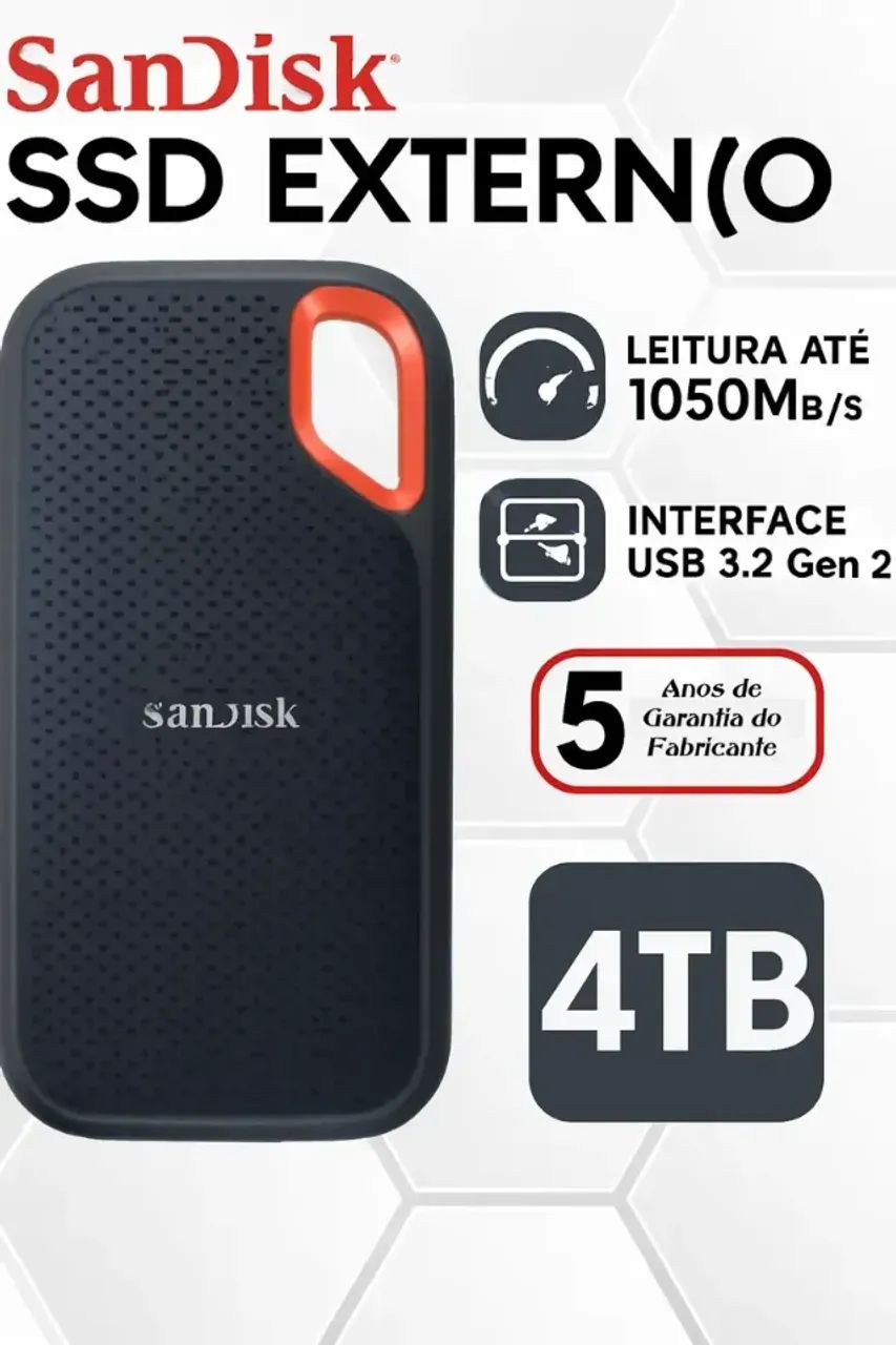 Disco Sólido Sandisk Externo Portatil 4tb Pronta Entrega Usb454806604675164162