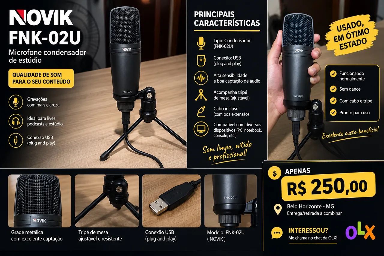 Microfone condensador (o mesmo do Diggo)