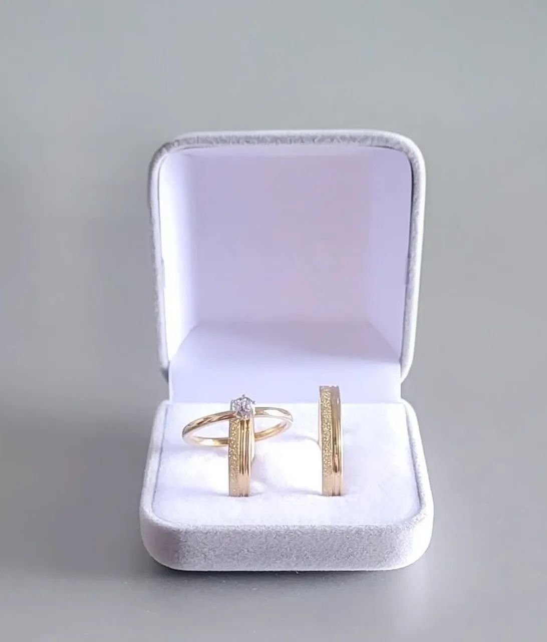 Kit trio de alianças noivado e casamento  - Foto 3