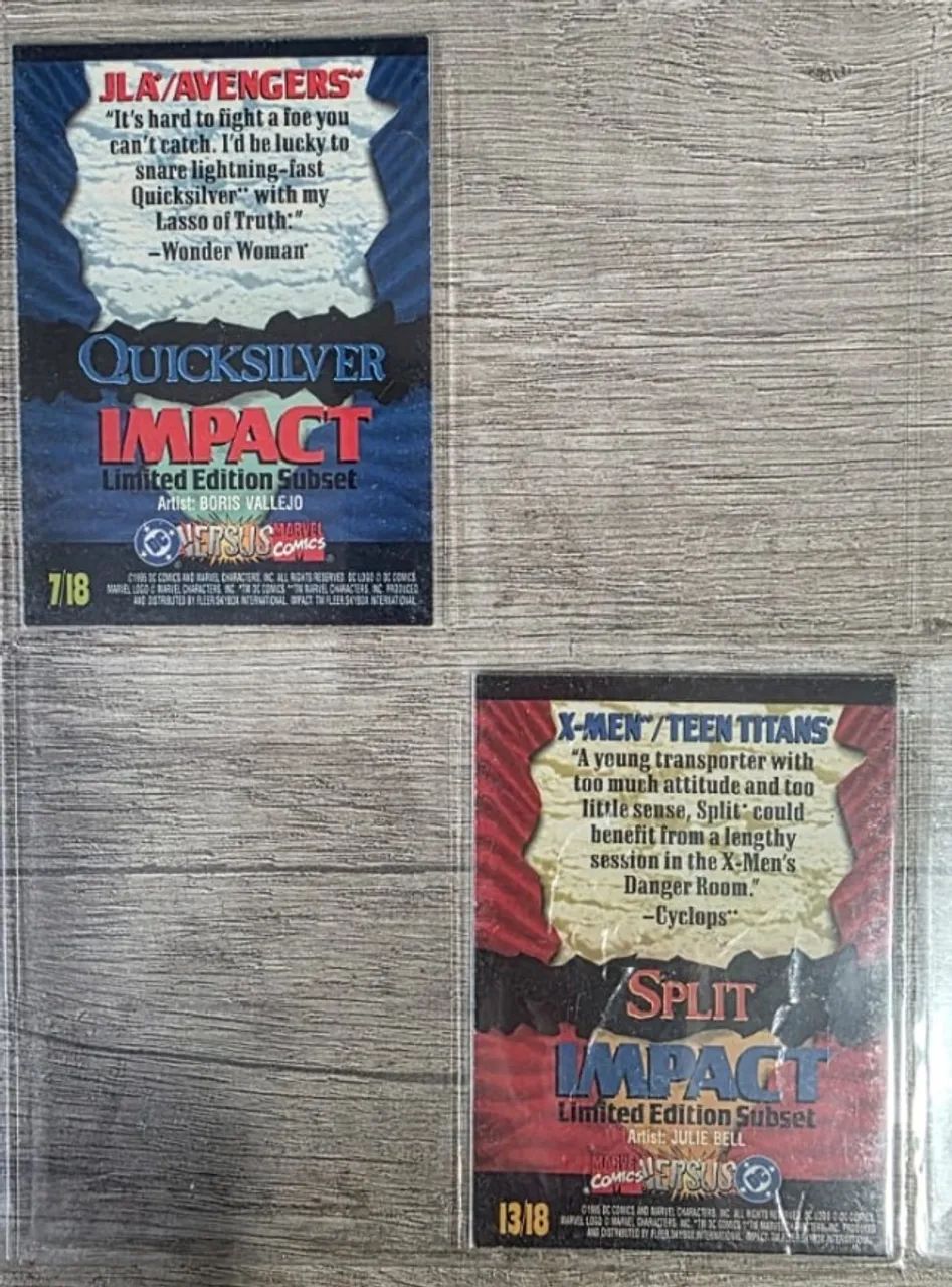 LOTE CARDS IMPACT - COLEÇÃO DC VS MARVEL 1995 - Foto 2