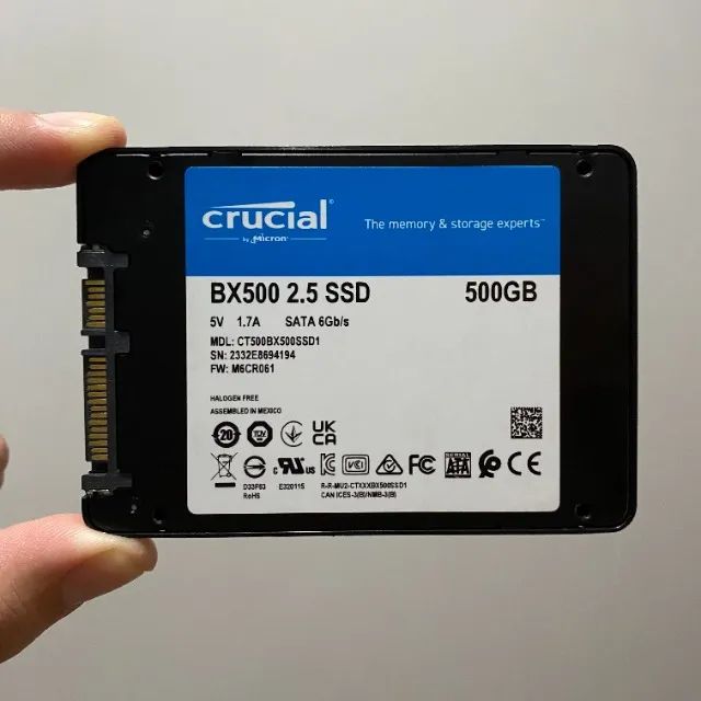 SSD Crucial BX500 500GB 3D NAND Sata3 com Leitura de 540Mb/s e