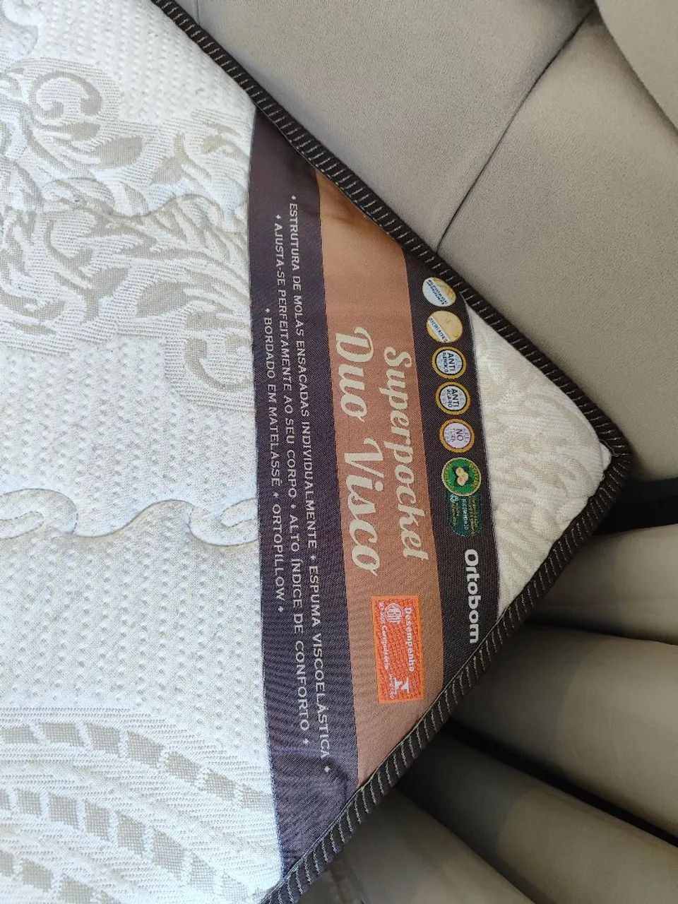 Conjunto Cama Ortobom + Colchão Molas Ensacadas + Cabeceira - Foto 4
