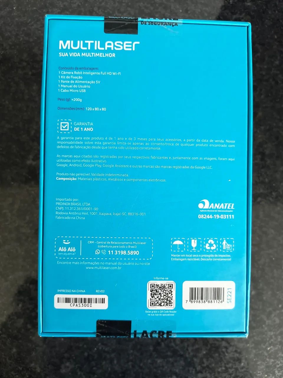 Câmera Robô Full HD Wi-Fi Multilaser. - Foto 2