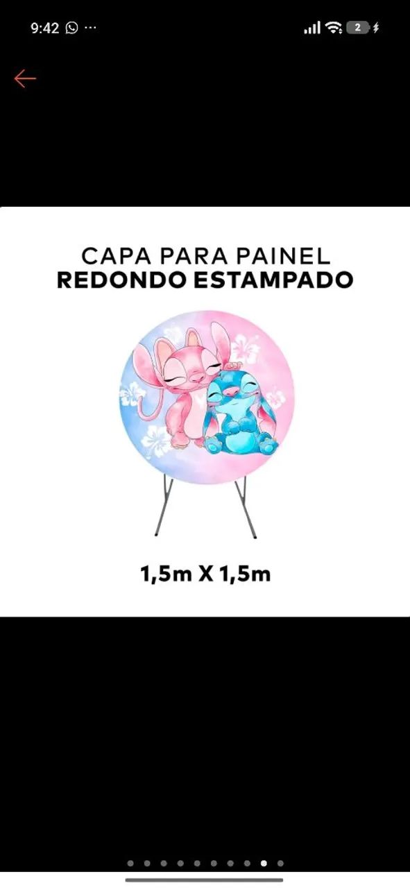 Capa de painel 2x1m dupla face na cor azul bebê e rosa bebê  - Foto 3