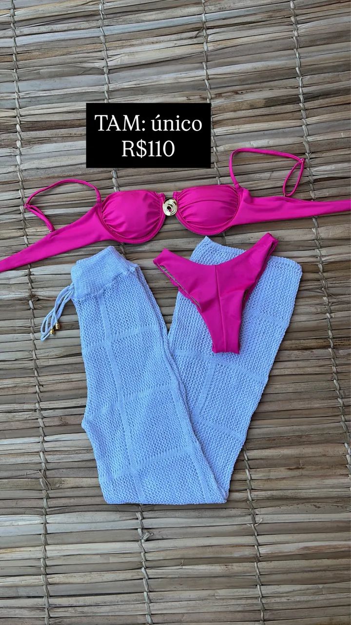 Kit calça tricô saída  e biquíni  - Foto 5