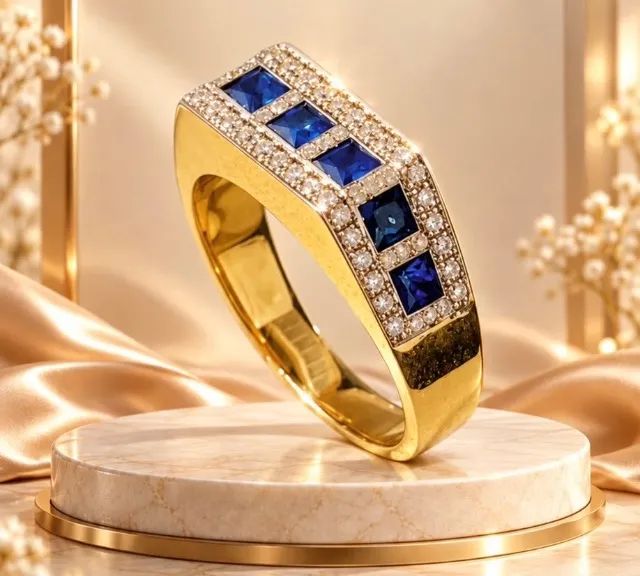 Anel Safira Diamond 