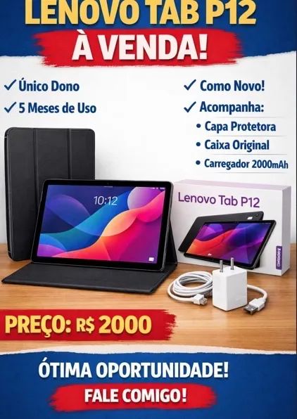 VENDO - LENOVO TAB 12 - SEMINOVO - Foto 4