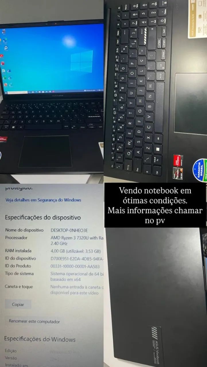 Vendo notebook Asus