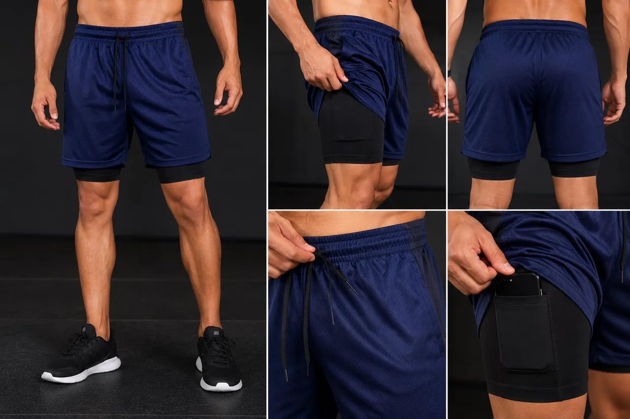 Short duplo masculino  - Foto 3