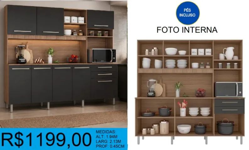 Mega cozinha com pés - Espaço de sobra - Foto 2