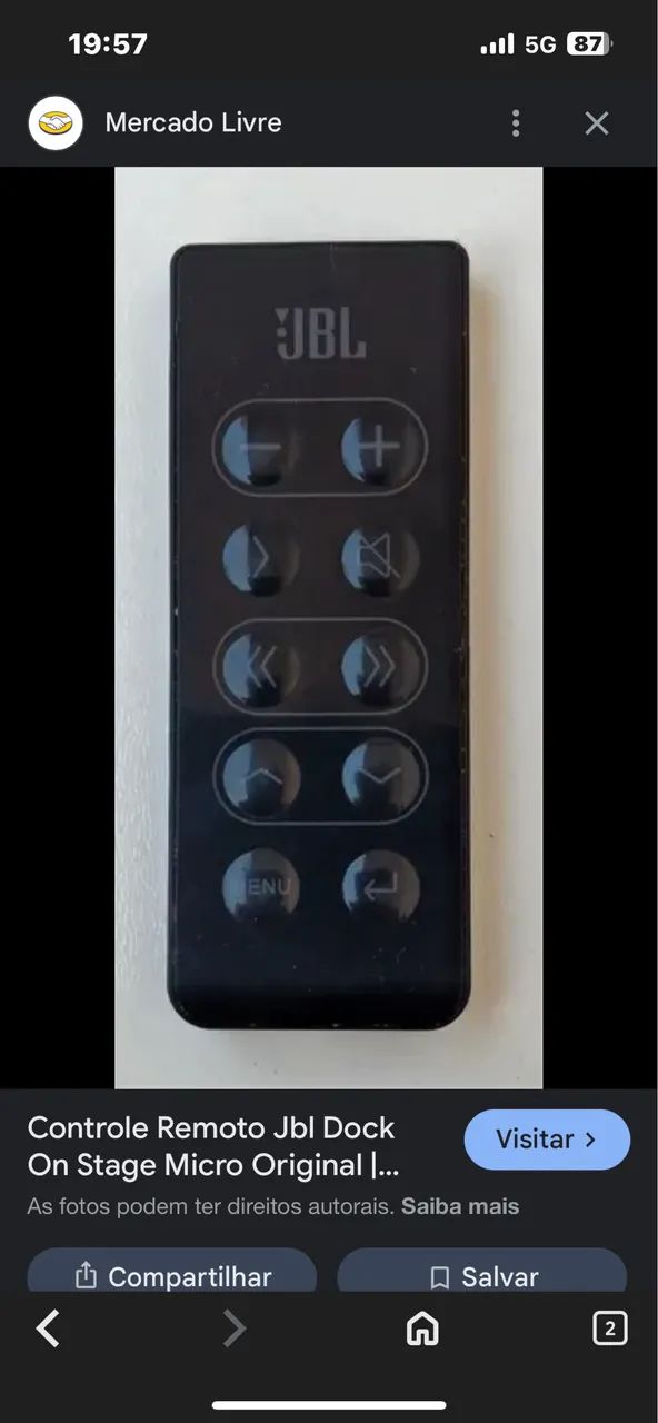 Controle para Dock station JBL ORIGINAL