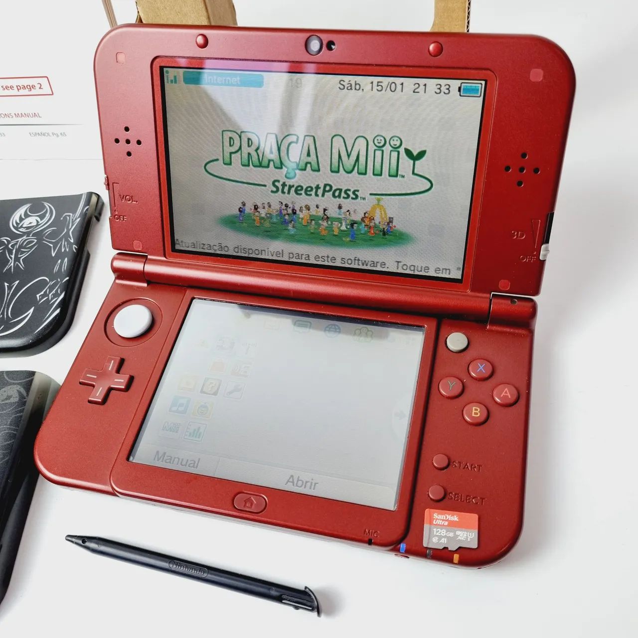 J144-CONSOLE NEW 3DS XL RED DESBLOQUEADO - Foto 2