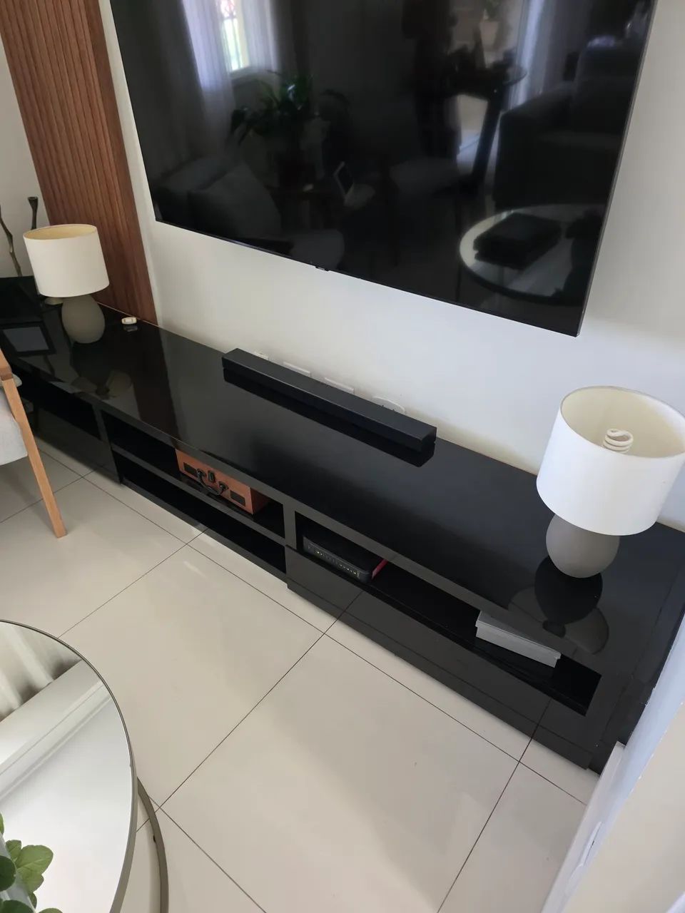 Rack preto com 2 gavetas 2,76x 0,50x0,40