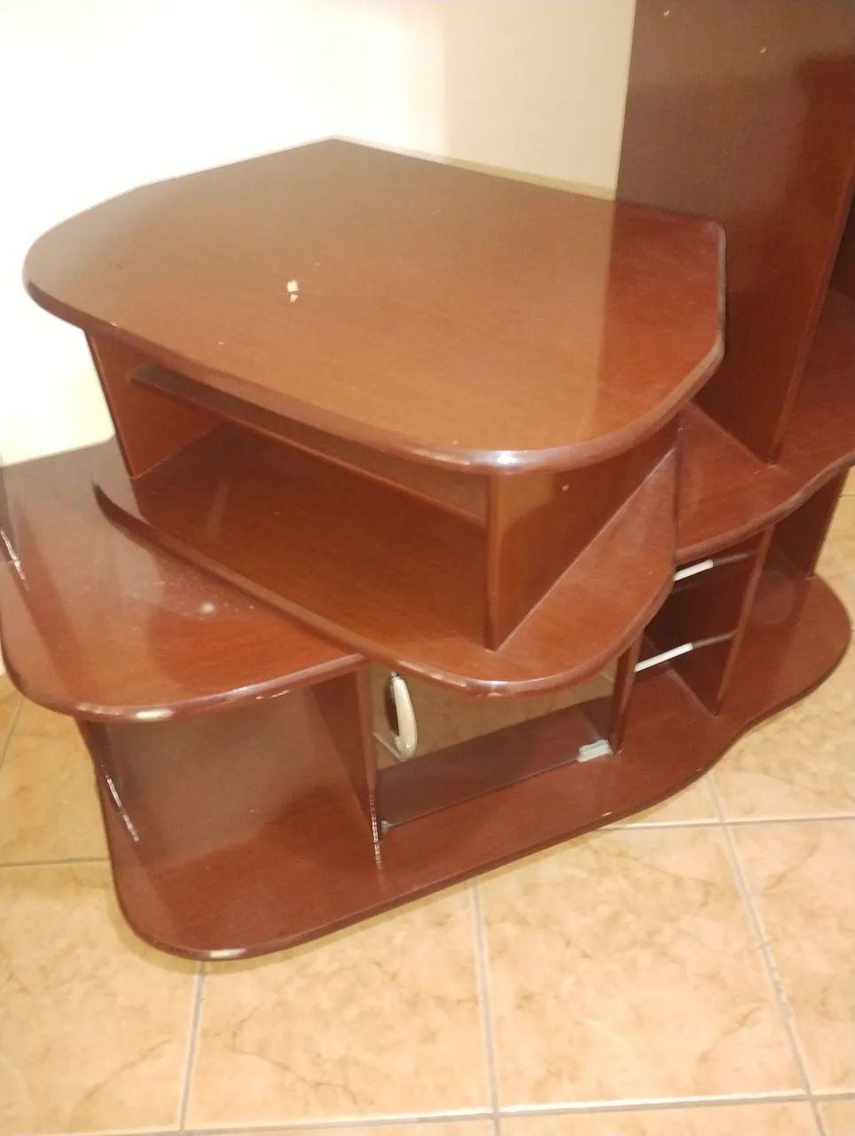 Estante Rack de Sala Mogno Brilhante  - Foto 3