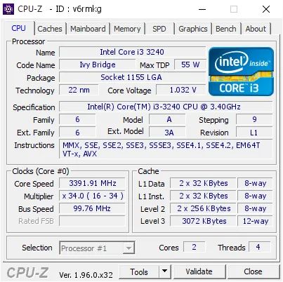 I3 3240 3.40 GHz Funcionando 