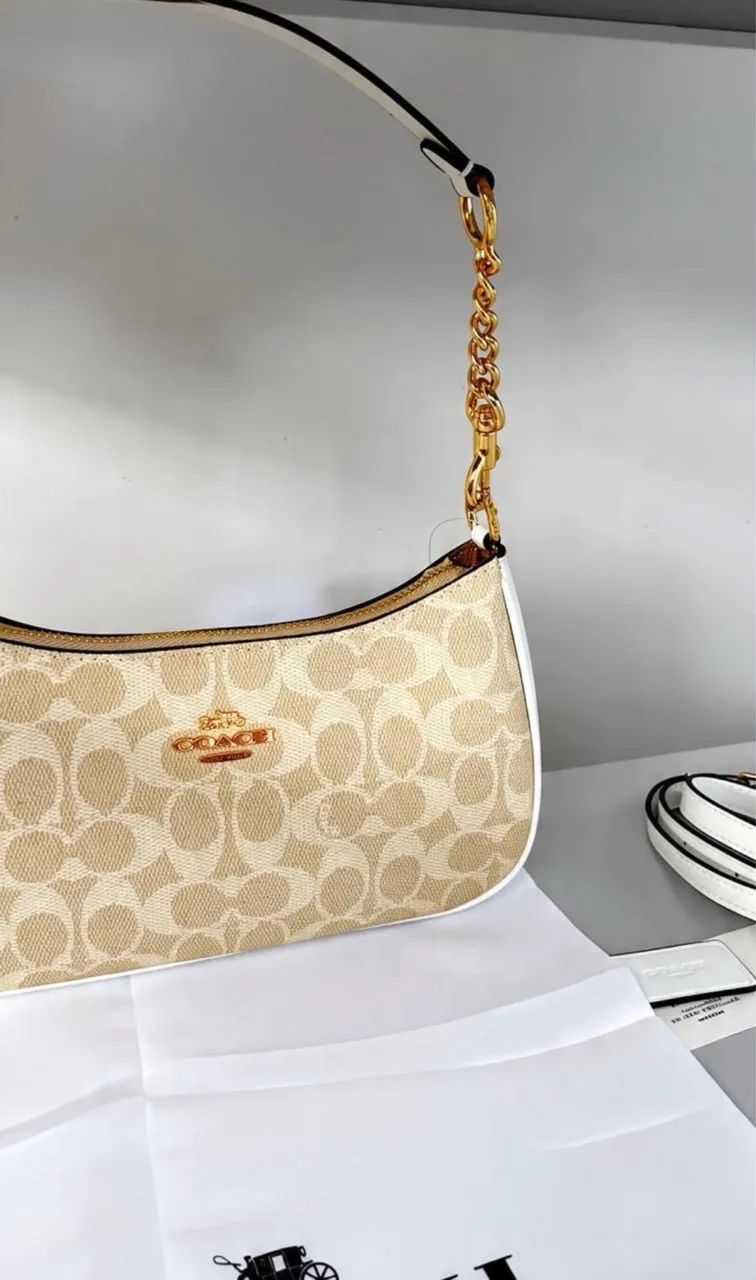 Bolsa Coach Teri bege e branco - Foto 5