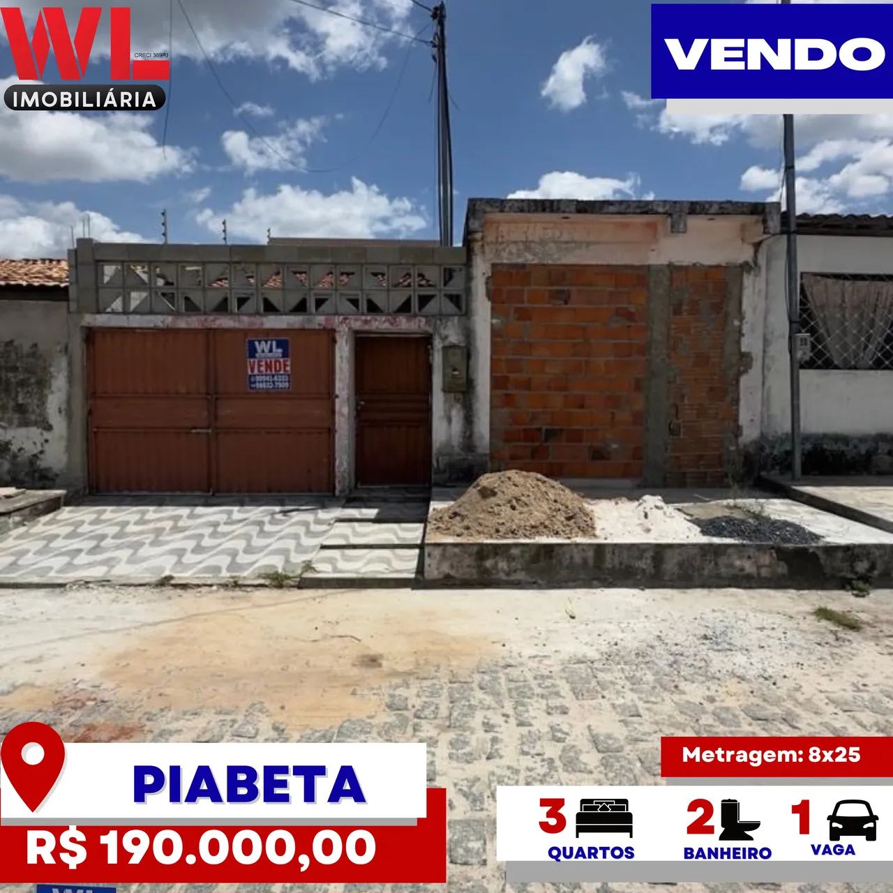 Vendo - Casa no bairro Piabeta, pode ser financiada