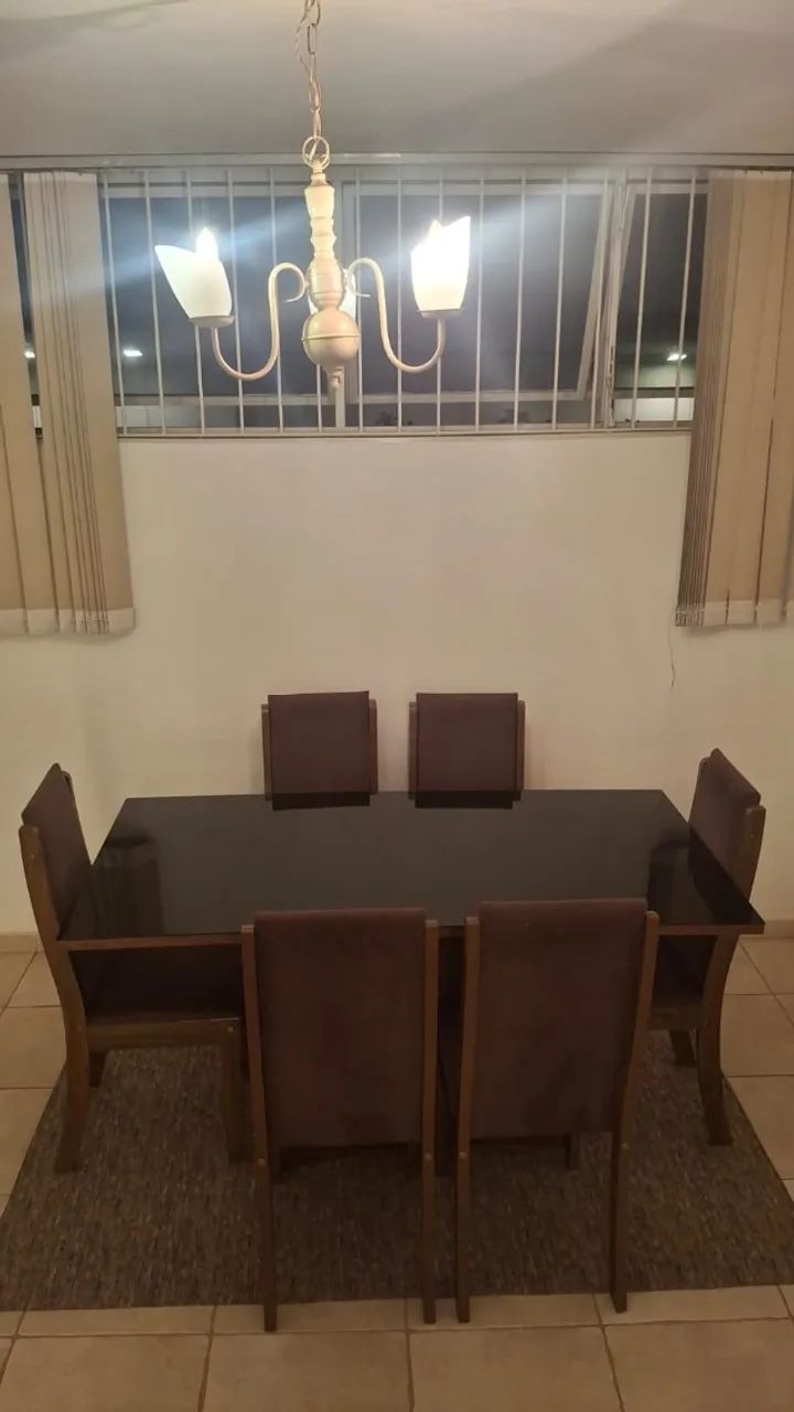 Mesa de jantar retangular vidro 6 lugares - Foto 2
