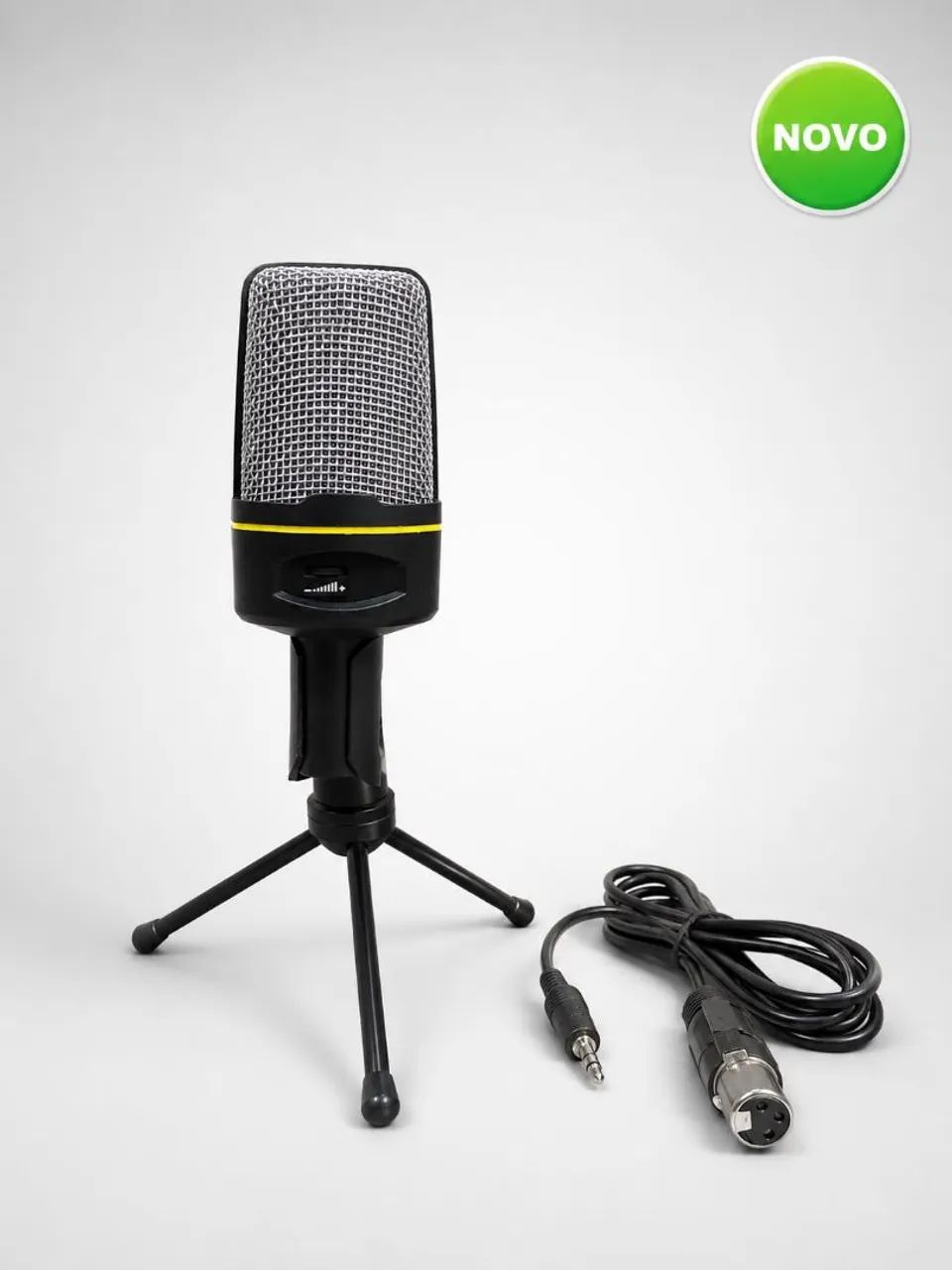 Microfone Condensador com Tripé e Cabo P2