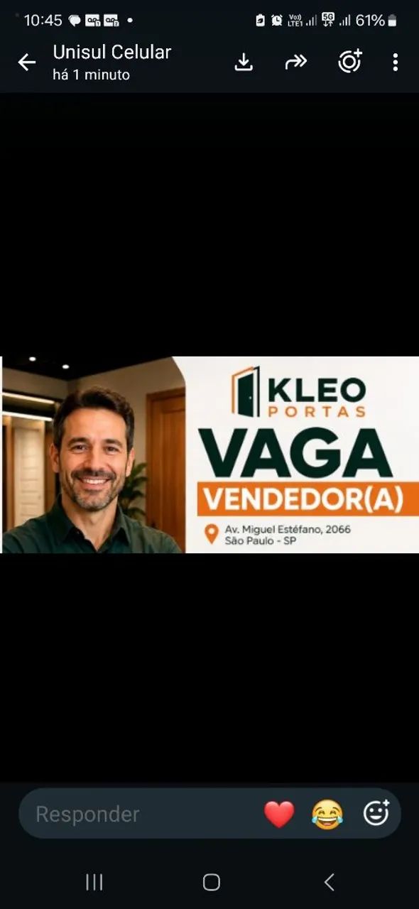 Vaga: Vendedor - KLEO Portas