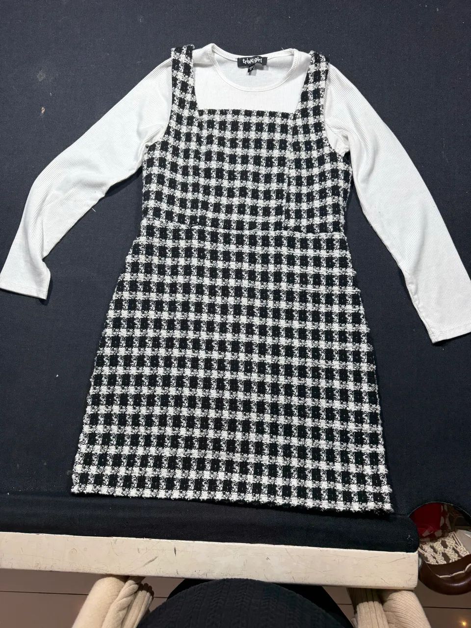 Vestido com blusa xadrez