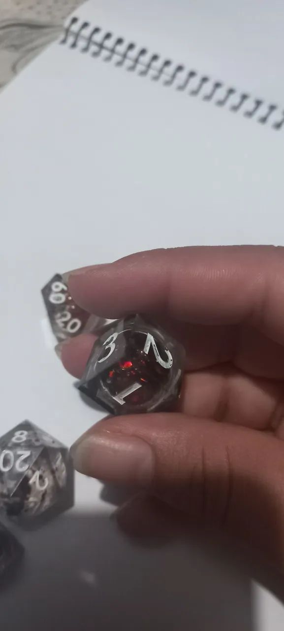 Jogo de Dados RPG de mesa efeito coágulo de sangue - Foto 3