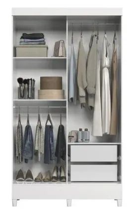  Guarda-Roupa Branco com Portas de Correr - Foto 2