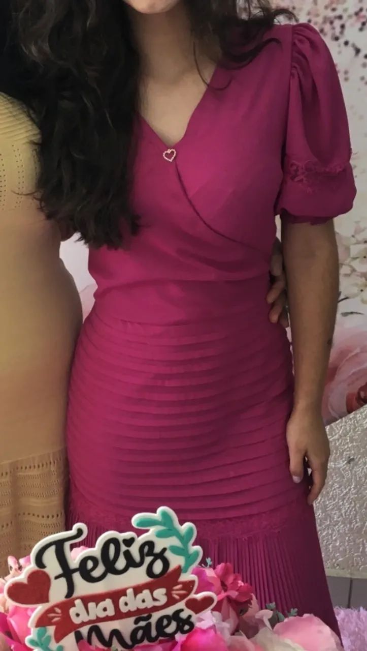 Vestido de festa rosa - longo (usado) - Foto 3