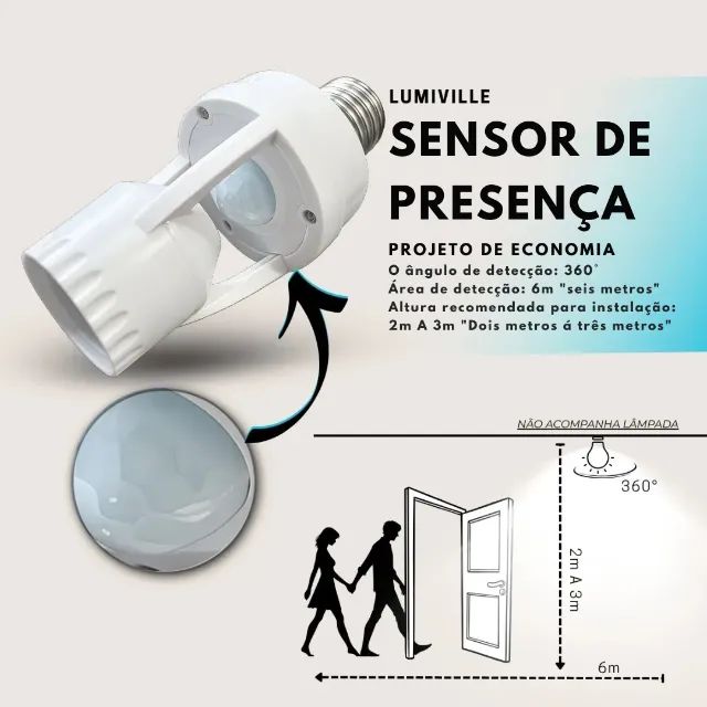Soquete Sensor de Presença E27 360° Bivolt com Ajuste de Tempo e Luminosidade - SCS58 - Foto 2