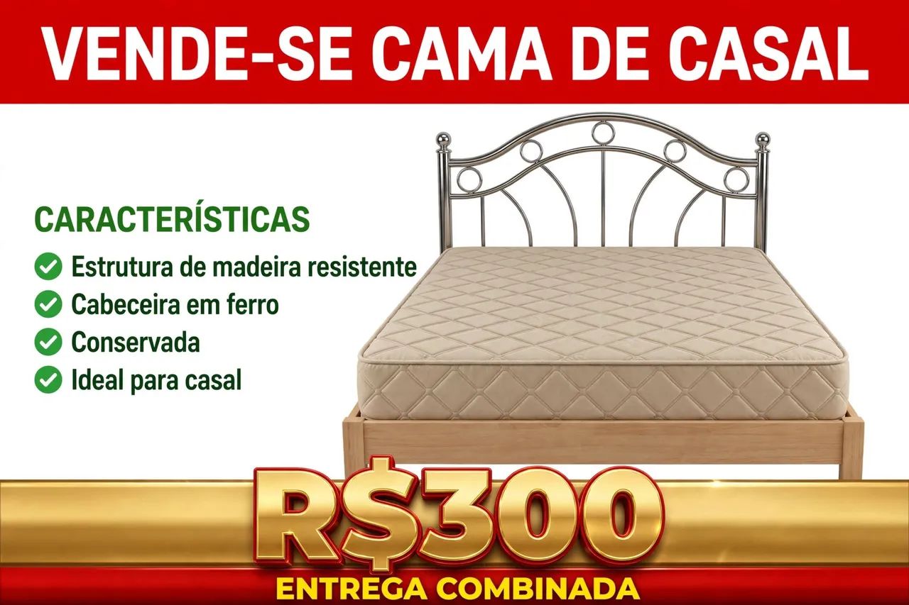 Cama casal com colchão 