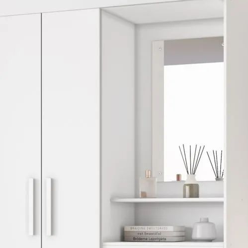 Guarda Roupa Para Solteiro Branco - Branco Rosa Cor Flex Modelo Capelinha NT 6020 - Foto 3