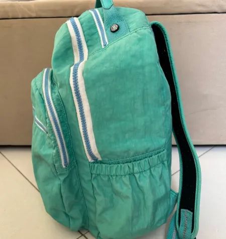 Mochila Kipling Seoul Ciano Grande Usada  - Foto 2